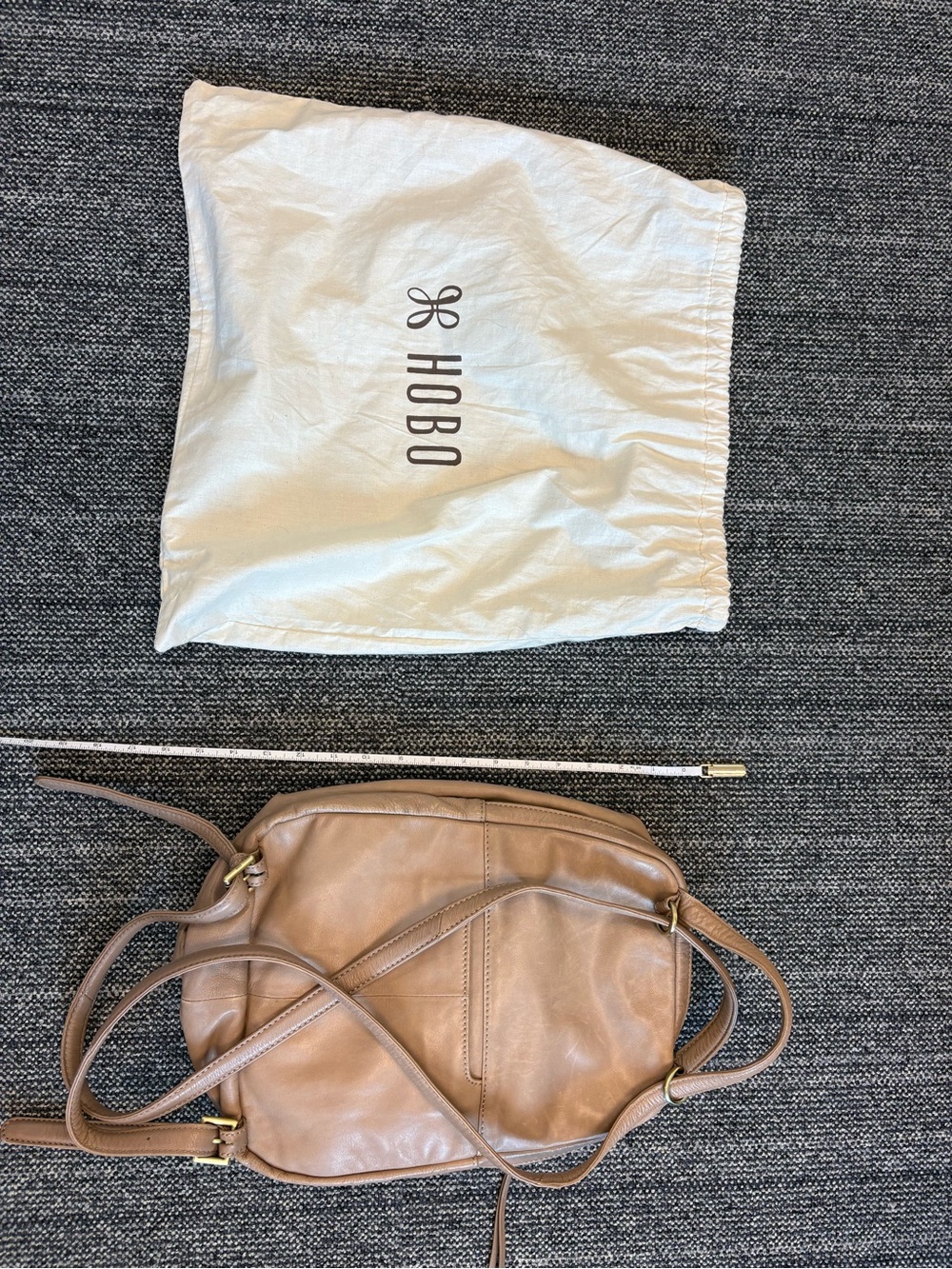 HOBO international Vespa Convertible Tan Leather Backpack with Gold Accents